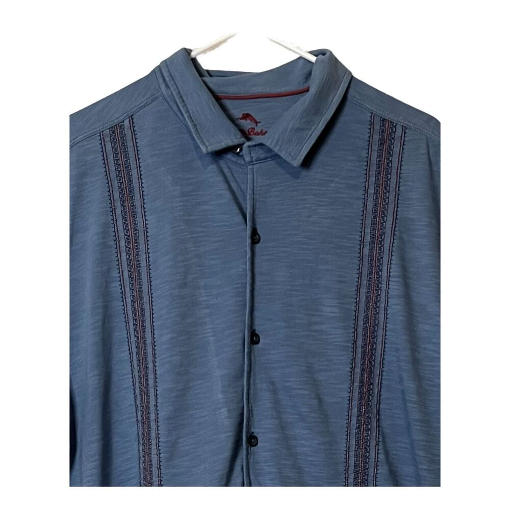 Tommy Bahama Shirt Mens Size M Blue Short Sleeve Button Up Collar Pima Cotton - Picture 5 of 10